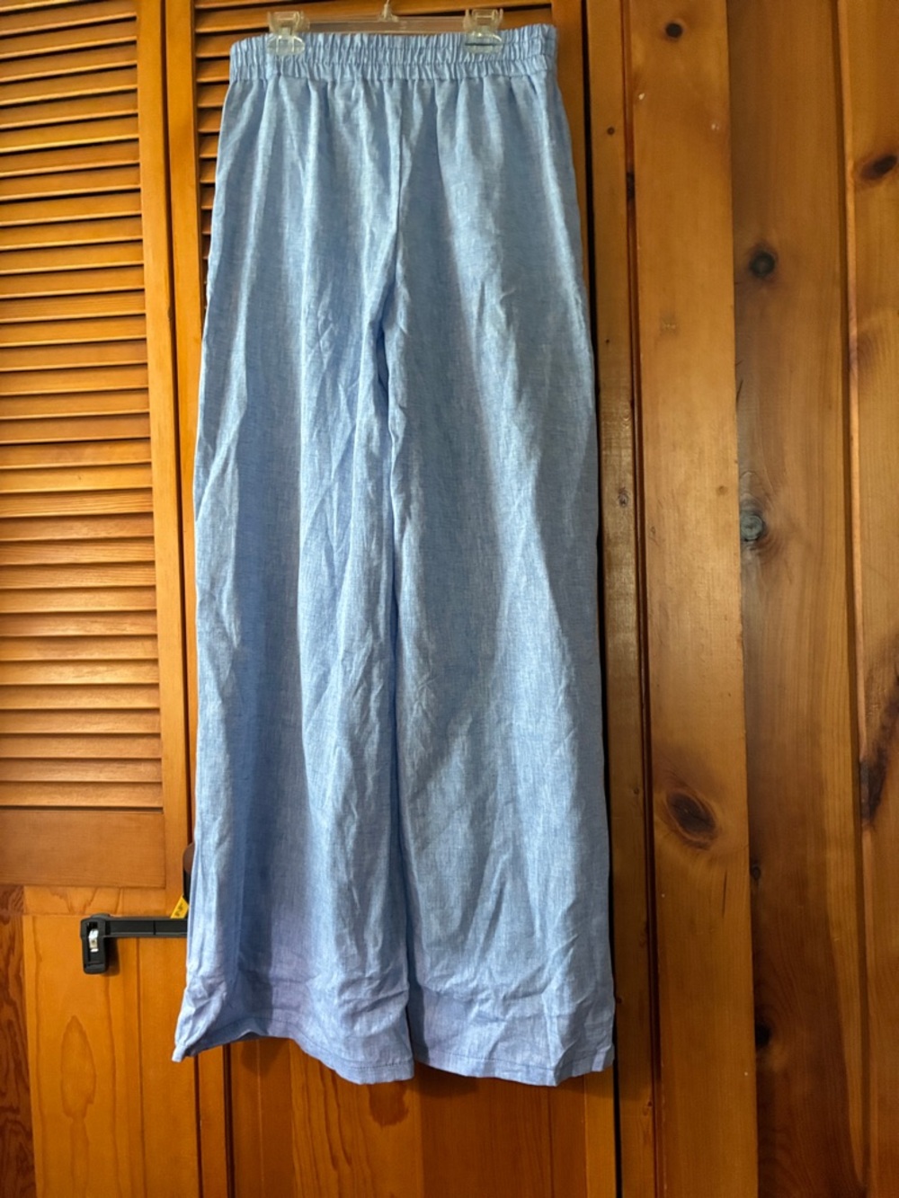 Zara Light Blue Wide-Leg Linen Pants length 41”waist 15”inseam14” - Picture 5 of 5